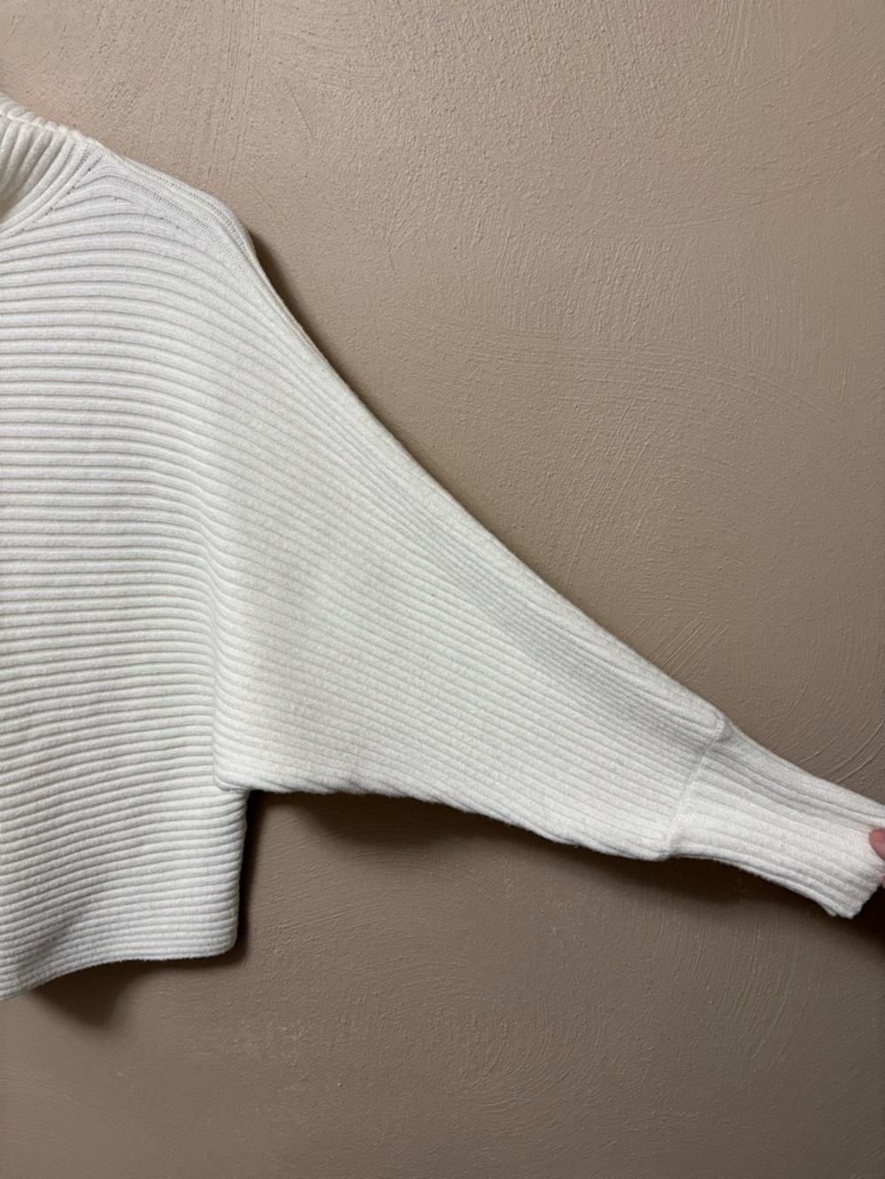 Anthropologie Kendall Mock-Neck Sweater Ivory White Ribbed Size Small - Picture 7 of 14